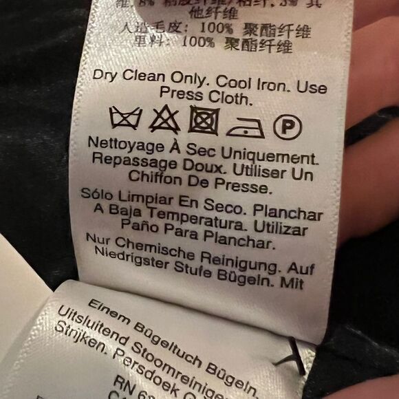 DKNY Women's Faux-Fur-Pocket Walker Coat Black Wool Blend Medium NWT - Picture 10 of 11